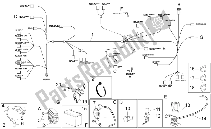 All parts for the Electrical System of the Aprilia Sport City Cube 125 200 Carb E3 2008