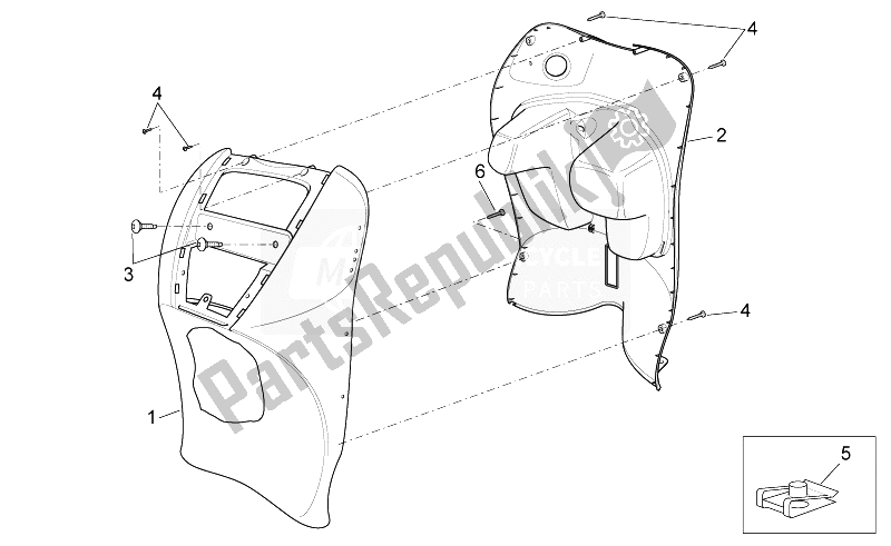 All parts for the Front Body Iii of the Aprilia Scarabeo 100 4T E3 NET 2010