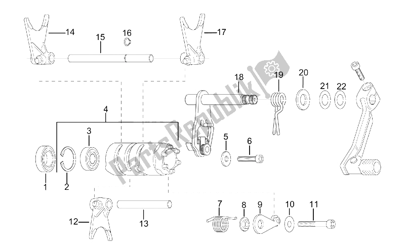 All parts for the Grip Shift of the Aprilia ETX 125 1998