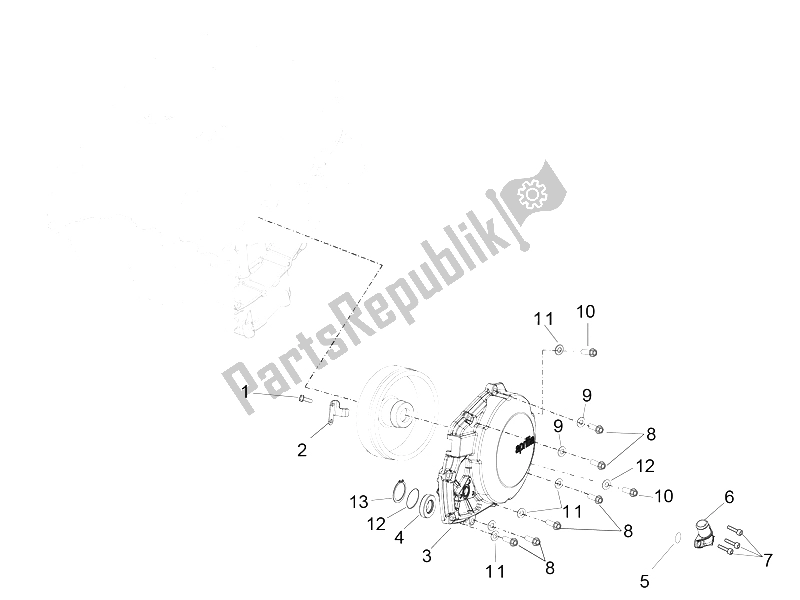 Alle onderdelen voor de Vliegwielkap van de Aprilia RSV4 Racing Factory L E Europe 1000 2016