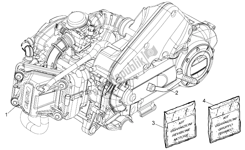 Alle onderdelen voor de Motor van de Aprilia Scarabeo 50 4T 4V 2014
