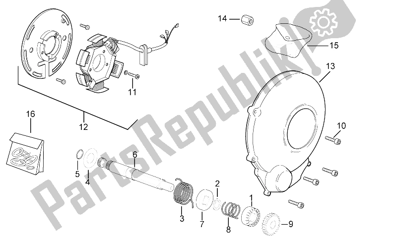 Toutes les pièces pour le Arbre De Départ du Aprilia RX 50 Racing 2003