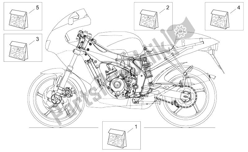 Tutte le parti per il Decalcomania del Aprilia RS 125 1999