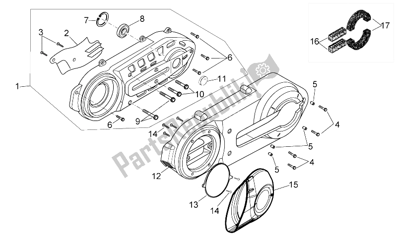 Tutte le parti per il Motore Di Plastica del Aprilia Scarabeo 400 492 500 Light 2006