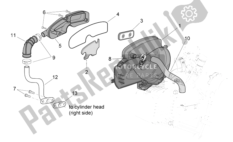 Alle onderdelen voor de Secundaire Lucht van de Aprilia Scarabeo 100 4T E3 2006