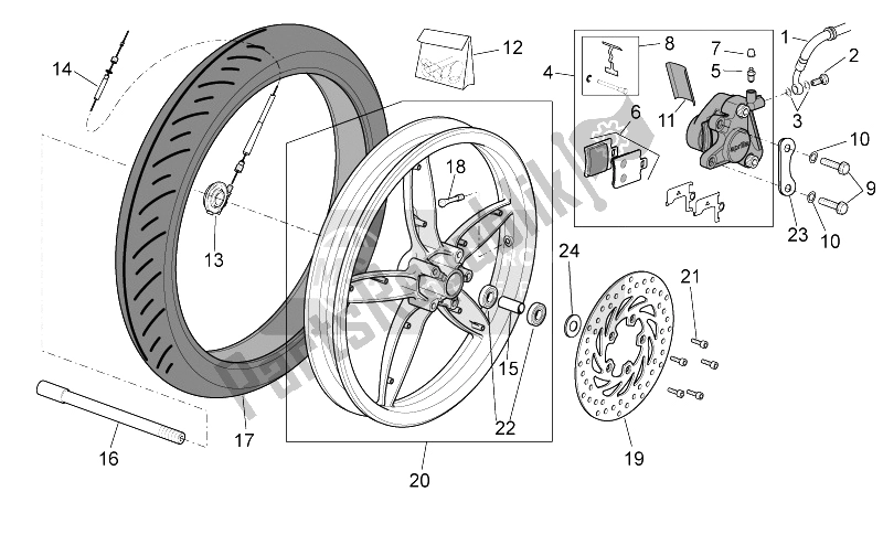 Toutes les pièces pour le Roue Avant - Frein à Disque du Aprilia Scarabeo 50 4T 4V NET 2009