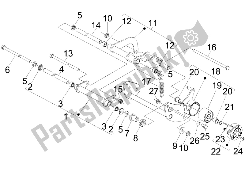 Toutes les pièces pour le Bras Oscillant du Aprilia SR MAX 125 2011