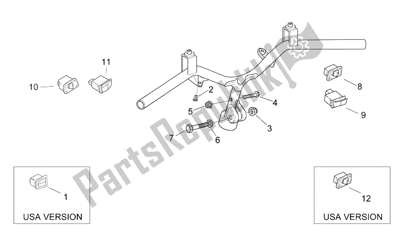 Tutte le parti per il Manubrio - Pulsanti del Aprilia SR 50 H2O 1997