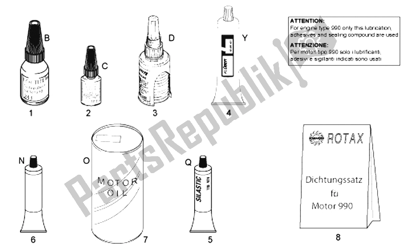 Todas las partes para Agentes De Sellado Y Lubricantes de Aprilia RSV Tuono 1000 2006