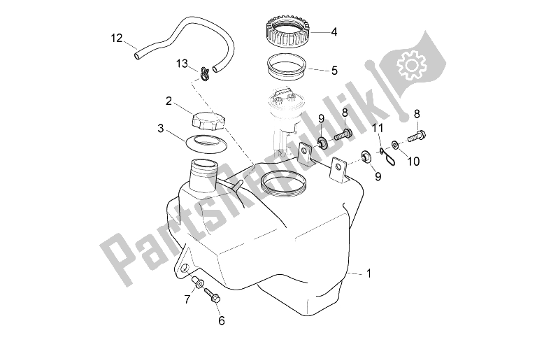 Alle onderdelen voor de Benzinetank van de Aprilia Atlantic 125 E3 2010