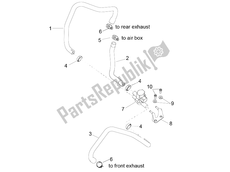 All parts for the Secondary Air of the Aprilia RSV4 RR USA 1000 2016