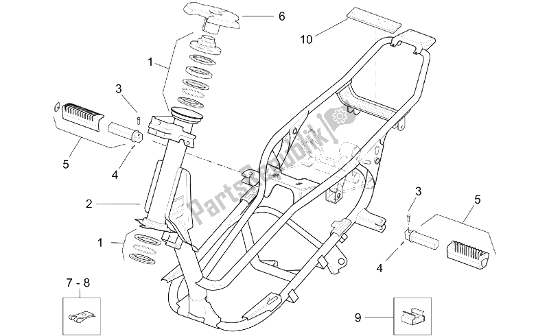 All parts for the Frame of the Aprilia Leonardo 250 300 ENG Minarelli 2002