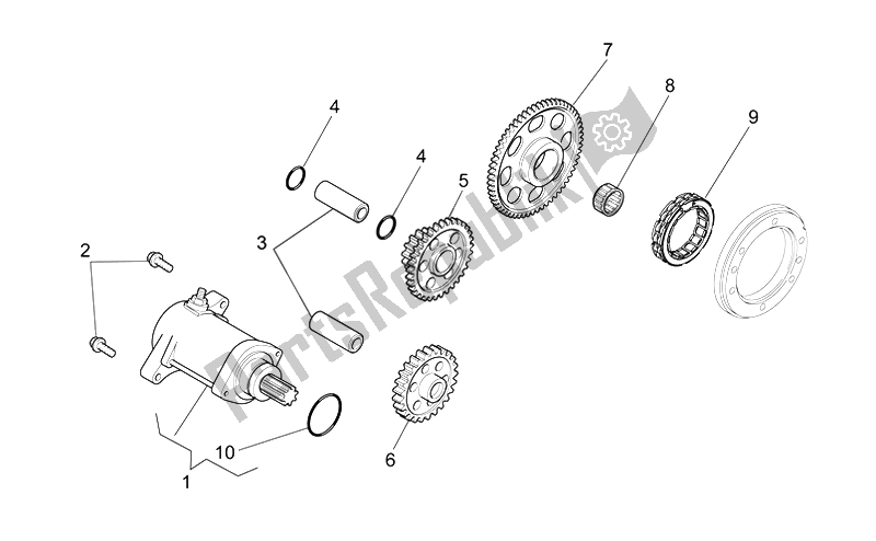 Toutes les pièces pour le Démarreur du Aprilia RXV SXV 450 550 VDB Merriman 2008