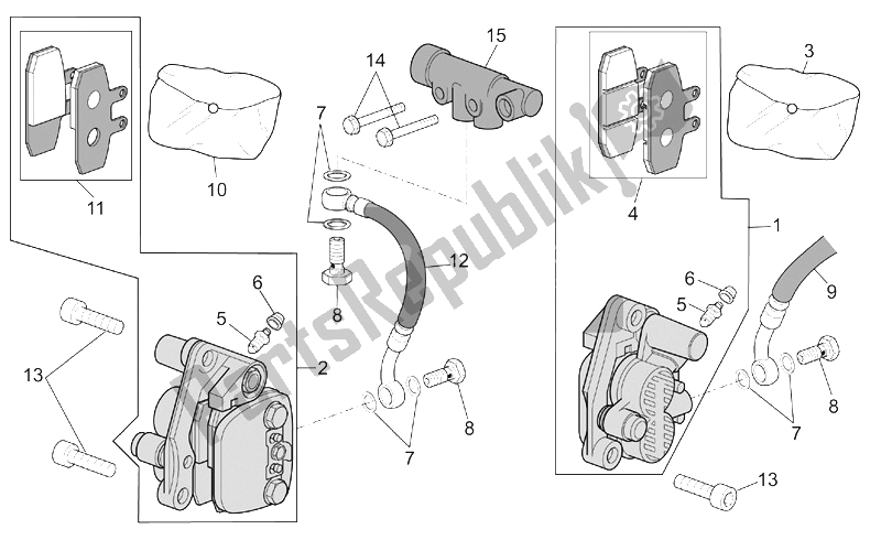 Alle Teile für das Bremssattel Vorne des Aprilia Atlantic 500 2001