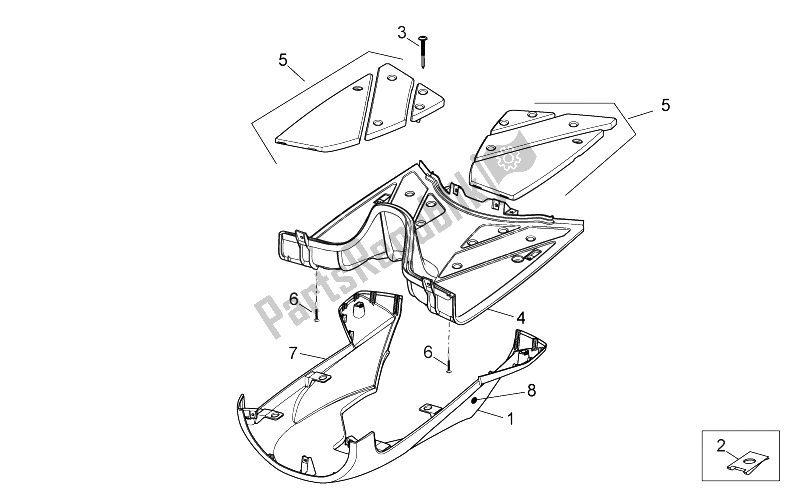 Tutte le parti per il Corpo Centrale Ii del Aprilia Sport City ONE 50 2T 2V E3 2008