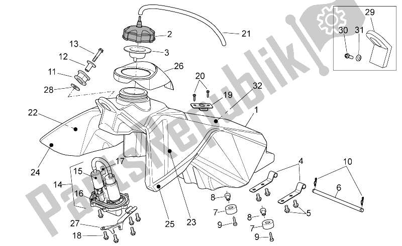 Alle Teile für das Treibstofftank des Aprilia RXV SXV 450 550 2006