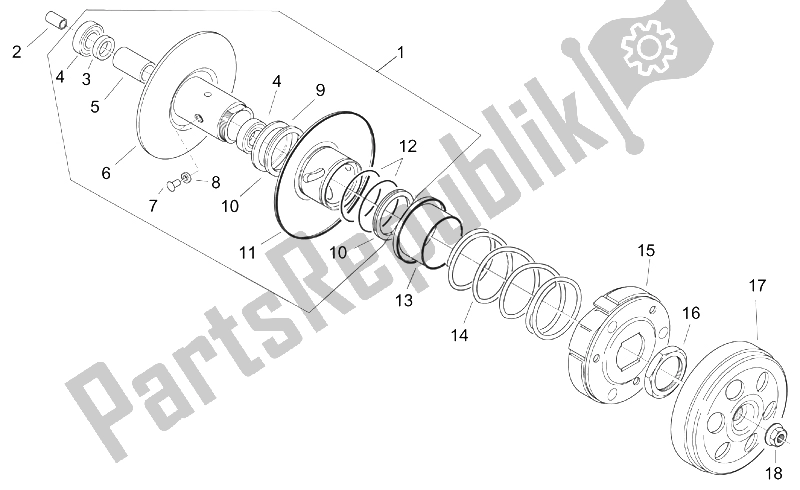 Toutes les pièces pour le Embrayage du Aprilia Mojito 125 1999