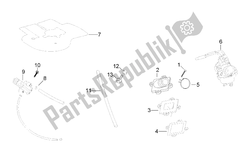 Toutes les pièces pour le Carburateur - Ensemble Pompe à Huile. Du Aprilia SR Viper 50 AIR Horizontal Cylinder 1994