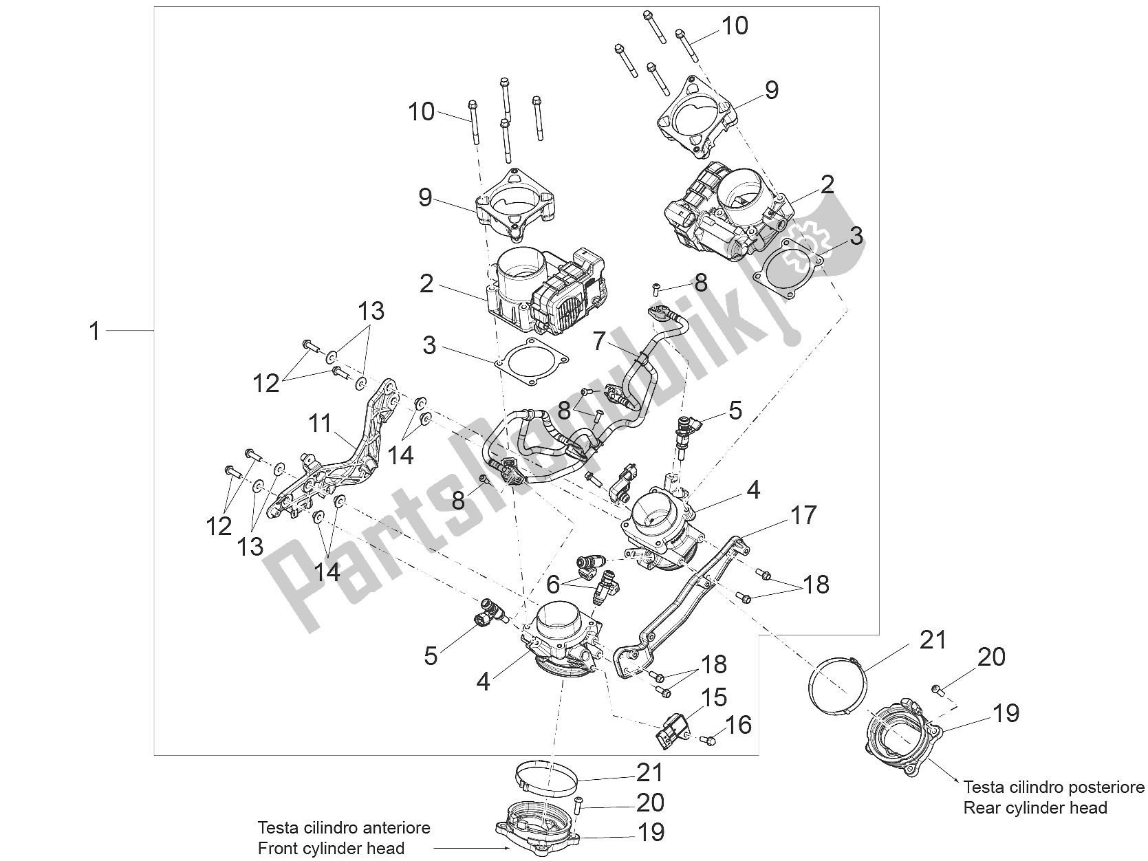 Toutes les pièces pour le Corps De Papillon du Aprilia Caponord 1200 USA 2015