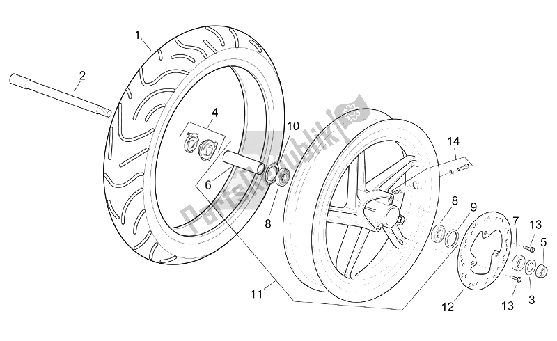 Tutte le parti per il Ruota Anteriore del Aprilia SR 125 150 1999