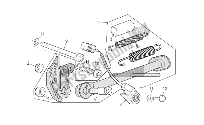 Todas las partes para Soporte Central de Aprilia RSV Tuono 1000 2006