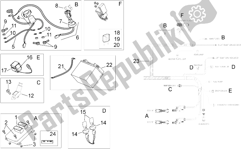 All parts for the Electrical System Ii of the Aprilia RSV Tuono 1000 2006