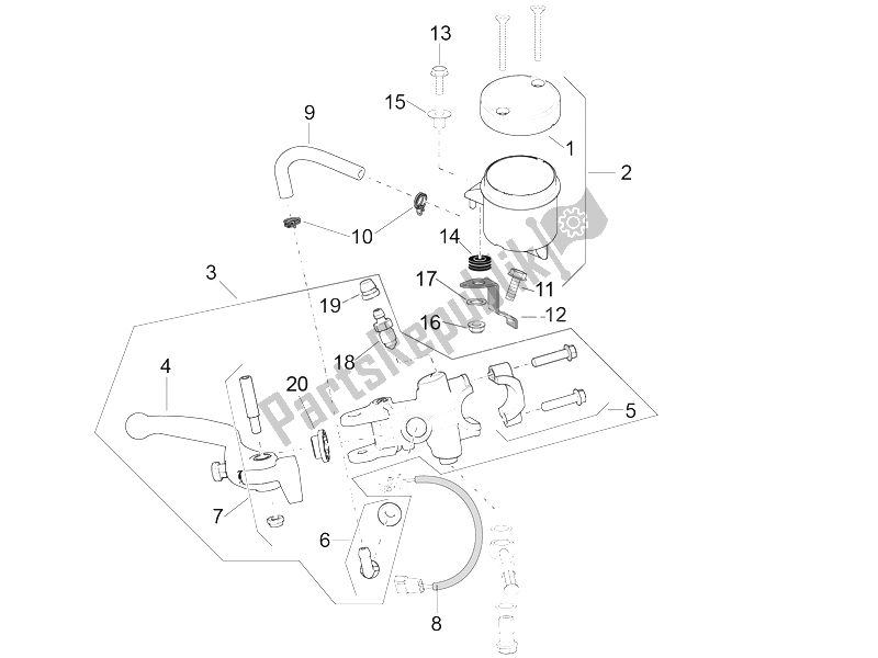 Todas las partes para Cilindro Maestro Delantero de Aprilia RSV4 Racing Factory L E USA 1000 2016