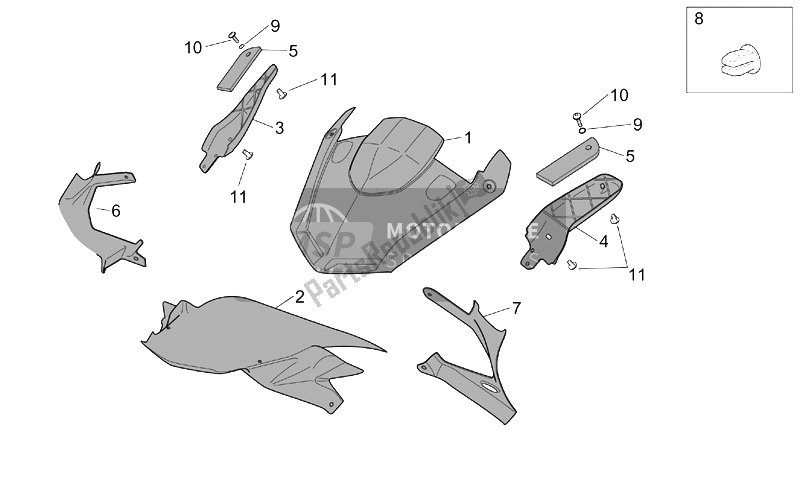 Todas las partes para Bloqueo Frontal Del Cuerpo de Aprilia RST 1000 Futura 2001