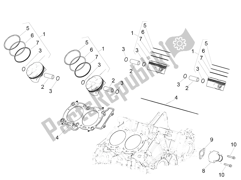 Wszystkie części do Cylinder - T? Ok Aprilia RSV4 RR Racer Pack 1000 2015