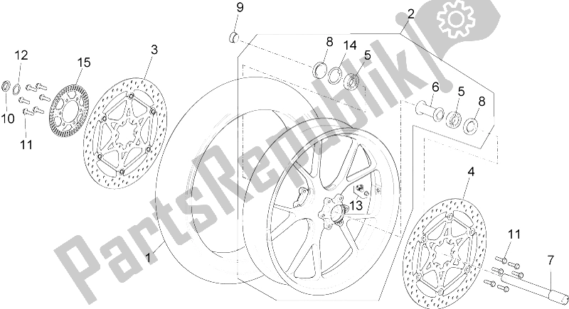 All parts for the Front Wheel of the Aprilia RSV4 Racing Factory L E Europe 1000 2016