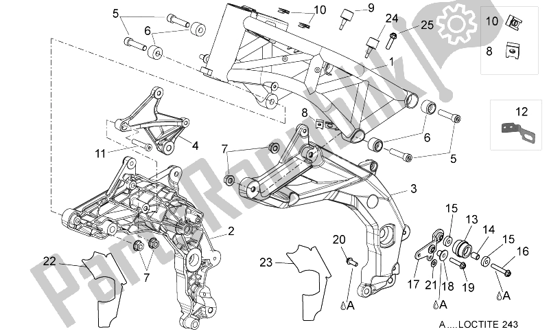 Tutte le parti per il Frame I del Aprilia Dorsoduro 750 ABS 2008