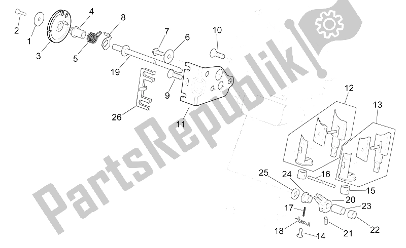 Tutte le parti per il Gruppo Valvole I del Aprilia RS 250 1998