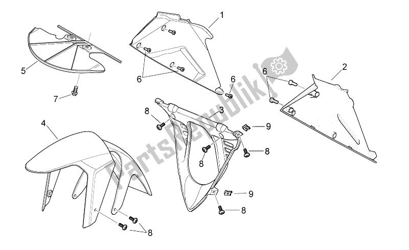 Todas las partes para Cuerpo Frontal Ii de Aprilia RS 125 2006