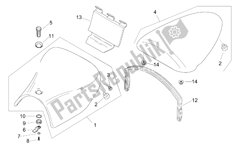 Toutes les pièces pour le Unité De Selle du Aprilia RS 50 Tuono 2003