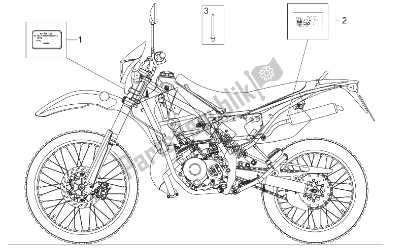 All parts for the Plate Set of the Aprilia RX 50 Racing 2003