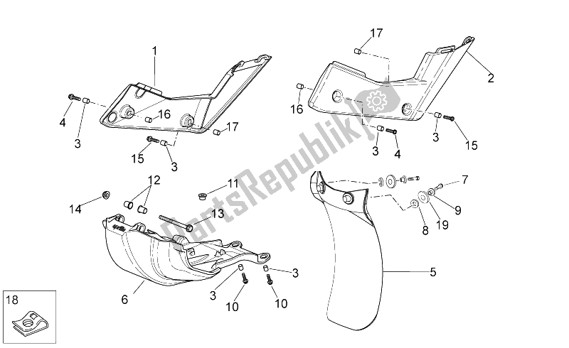 All parts for the Central Body of the Aprilia RXV 450 550 Street Legal 2009