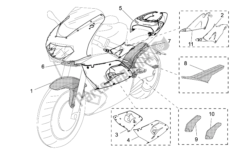 Tutte le parti per il Acc. - Parti Del Corpo Speciali del Aprilia RSV Mille 1000 1998