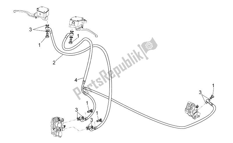 All parts for the Front/rear Brake System of the Aprilia Scarabeo 125 200 IE Light 2009