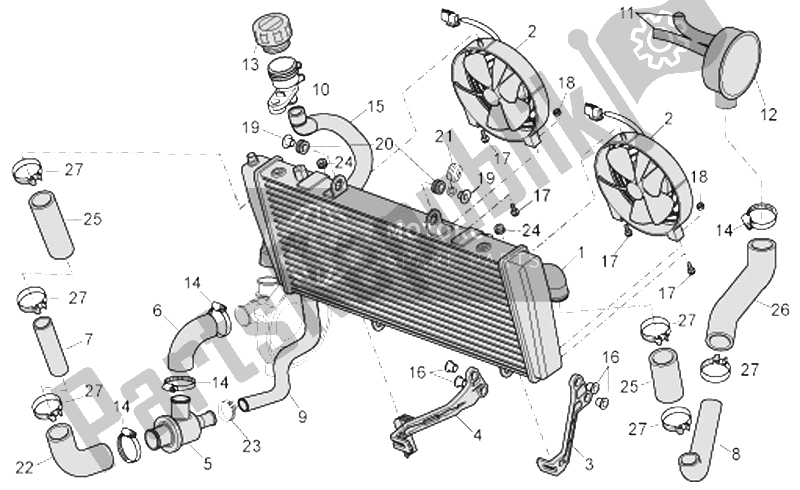 Toutes les pièces pour le Système De Refroidissement du Aprilia RSV Tuono 1000 2006