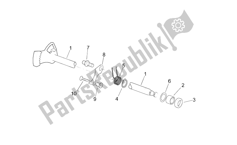 All parts for the Gear Control Assembly I of the Aprilia RS 250 1998