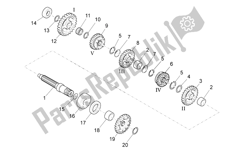 Todas las partes para Eje Conducido de Aprilia RXV SXV 450 550 2006