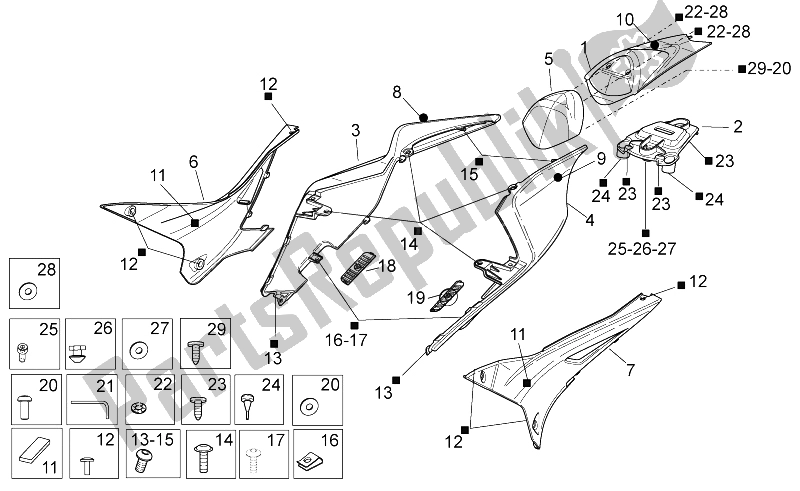 Toutes les pièces pour le Corps Arrière I du Aprilia RSV4 Aprc R ABS 1000 2013