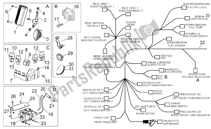 Alle Teile für das Elektrisches System I des Aprilia Scarabeo 400 492 500 Light 2006