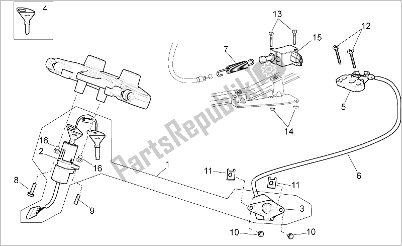 Toutes les pièces pour le Kit De Matériel De Verrouillage du Aprilia Pegaso Strada Trail 650 IE 2005