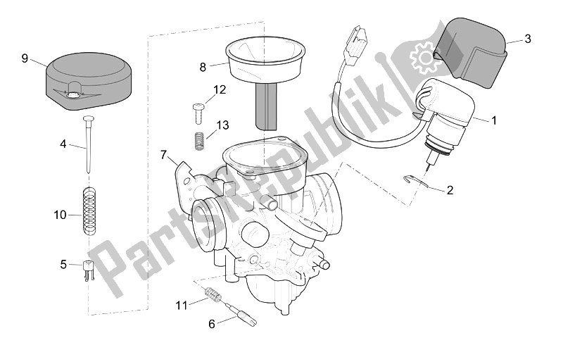 Todas las partes para Carburador Ii de Aprilia Scarabeo 50 4T 2V E2 2006