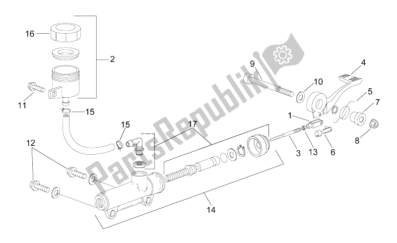 Tutte le parti per il Pompa Freno Posteriore del Aprilia RS 50 1996