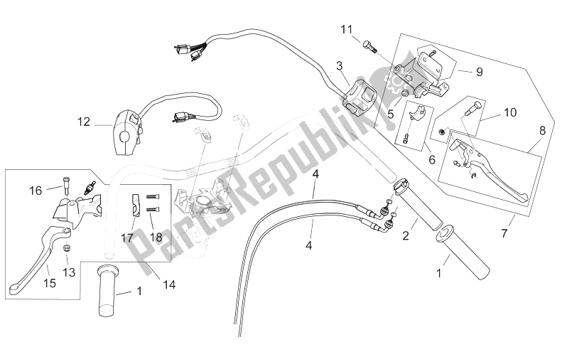 Tutte le parti per il Controlli del Aprilia Mojito 125 E3 2008