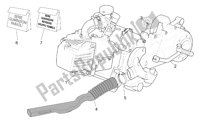 All parts for the Engine of the Aprilia Scarabeo 50 4T 2V E2 2002