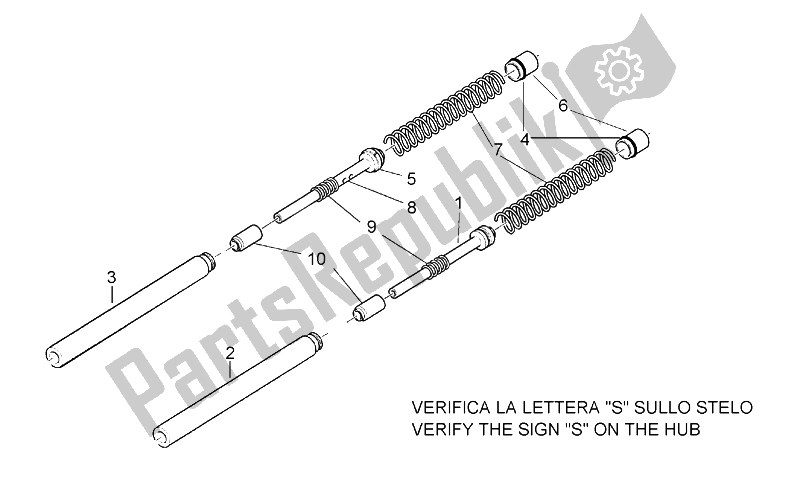 All parts for the Front Fork - Sleeves of the Aprilia Leonardo 125 150 1999