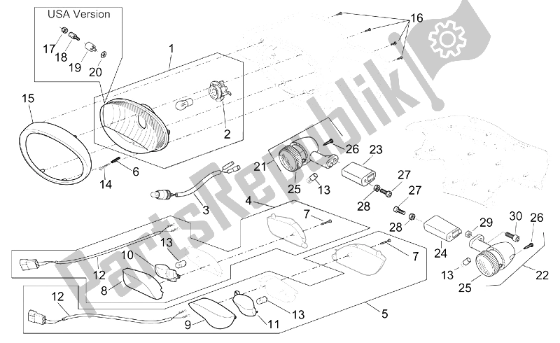 All parts for the Front Lights of the Aprilia Scarabeo 50 Ditech 2001